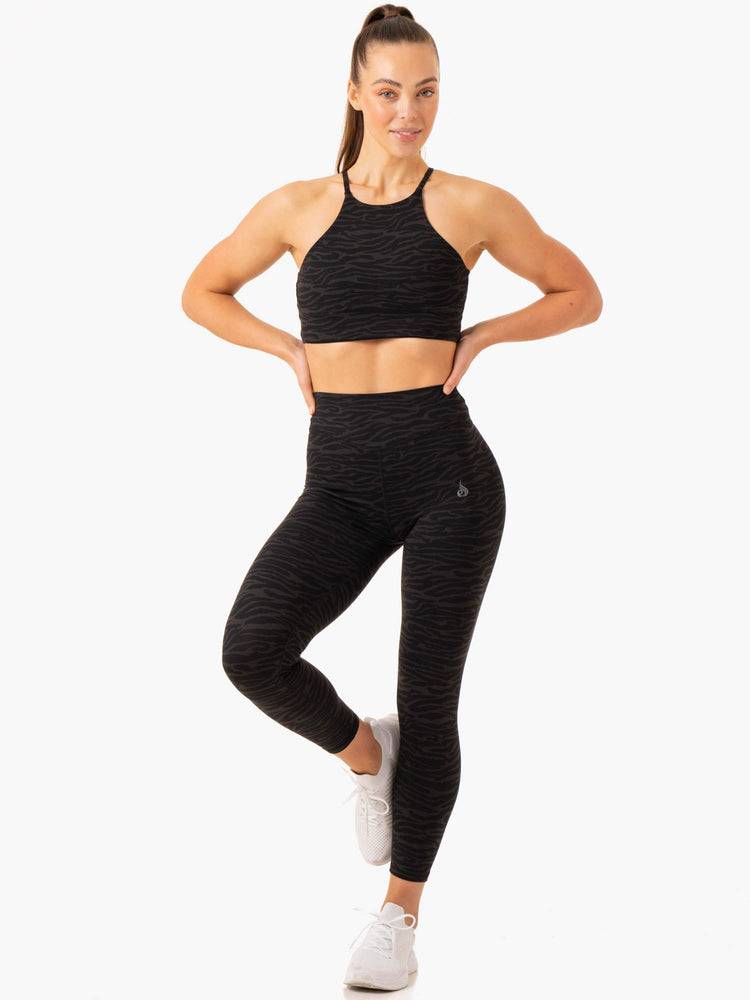 Ryderwear Women Leggings Transform High Waisted Women's Leggings Black Zebra | CA2334KI