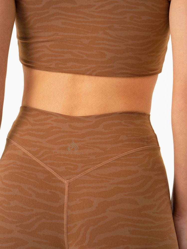 Ryderwear Women Leggings Transform High Waisted Women's Leggings Chocolate Zebra | CA2349EX