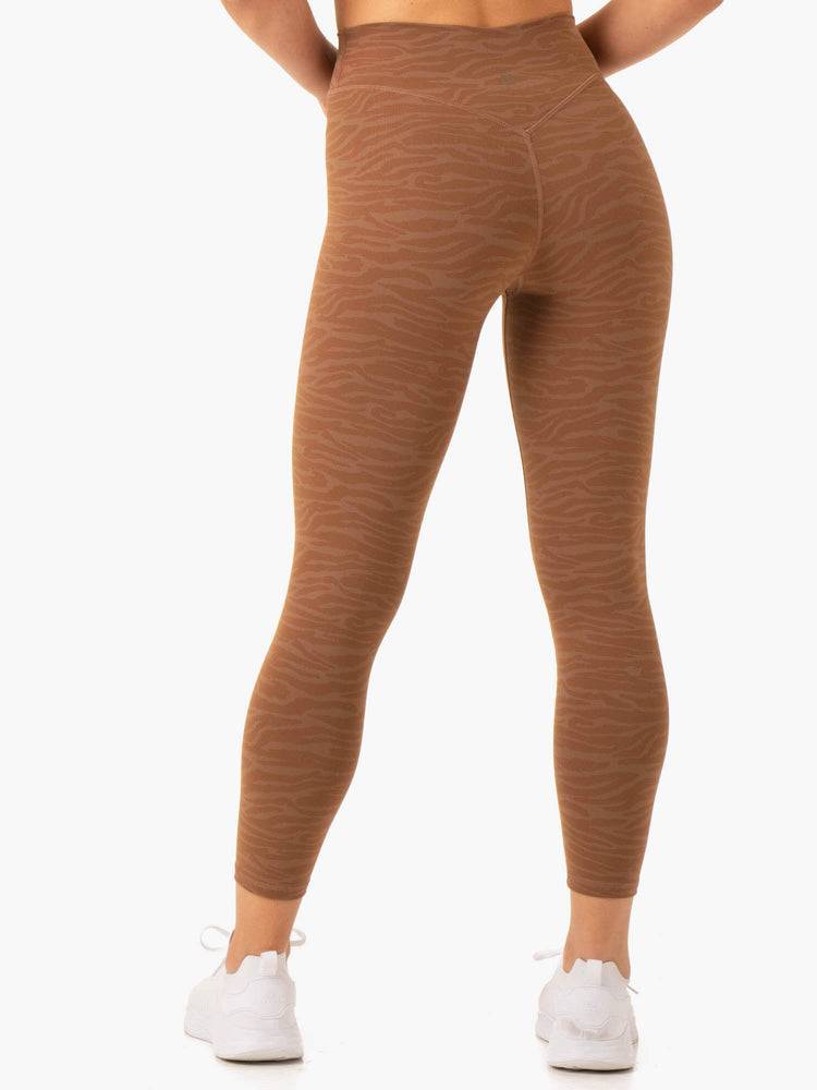 Ryderwear Women Leggings Transform High Waisted Women's Leggings Chocolate Zebra | CA2349EX