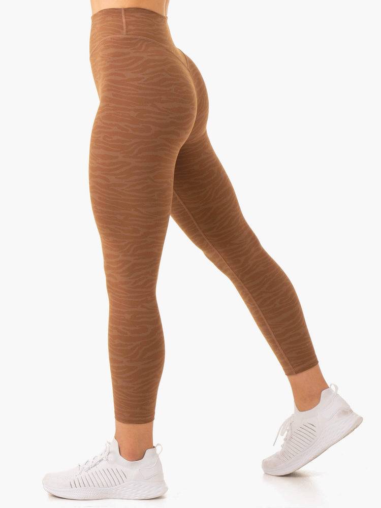 Ryderwear Women Leggings Transform High Waisted Women\'s Leggings Chocolate Zebra | CA2349EX