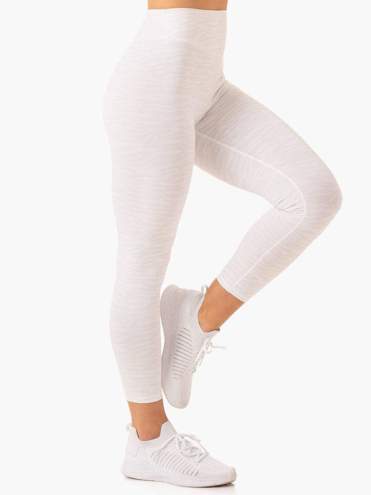 Ryderwear Women Leggings Transform High Waisted Women's Leggings White Zebra | CA2352MA