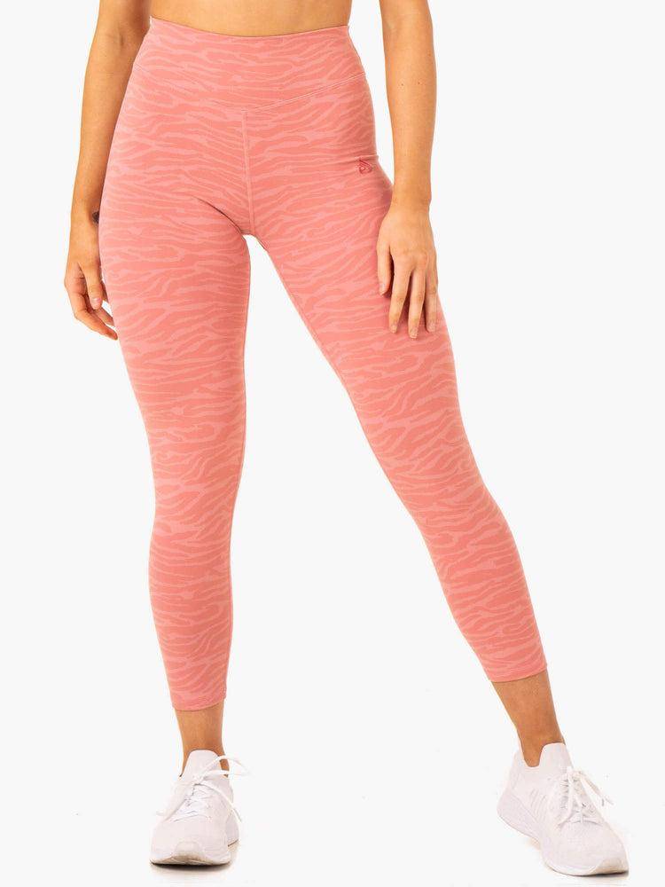 Ryderwear Women Leggings Transform High Waisted Women's Leggings Pink Zebra | CA2358ZG