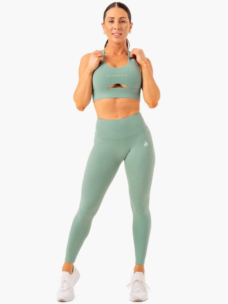 Ryderwear Women Leggings Vital High Waisted Scrunch Women's Leggings Sage | CA2303KI