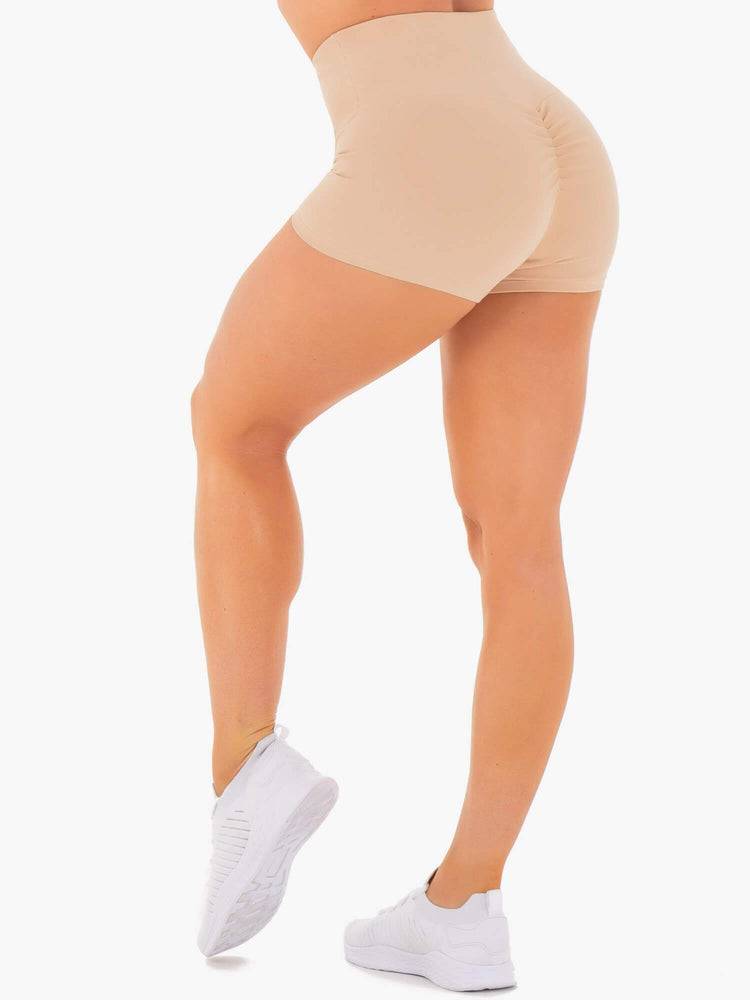 Ryderwear Women Shorts Adapt High Waisted Scrunch Women's Shorts Nude | CA1973MA