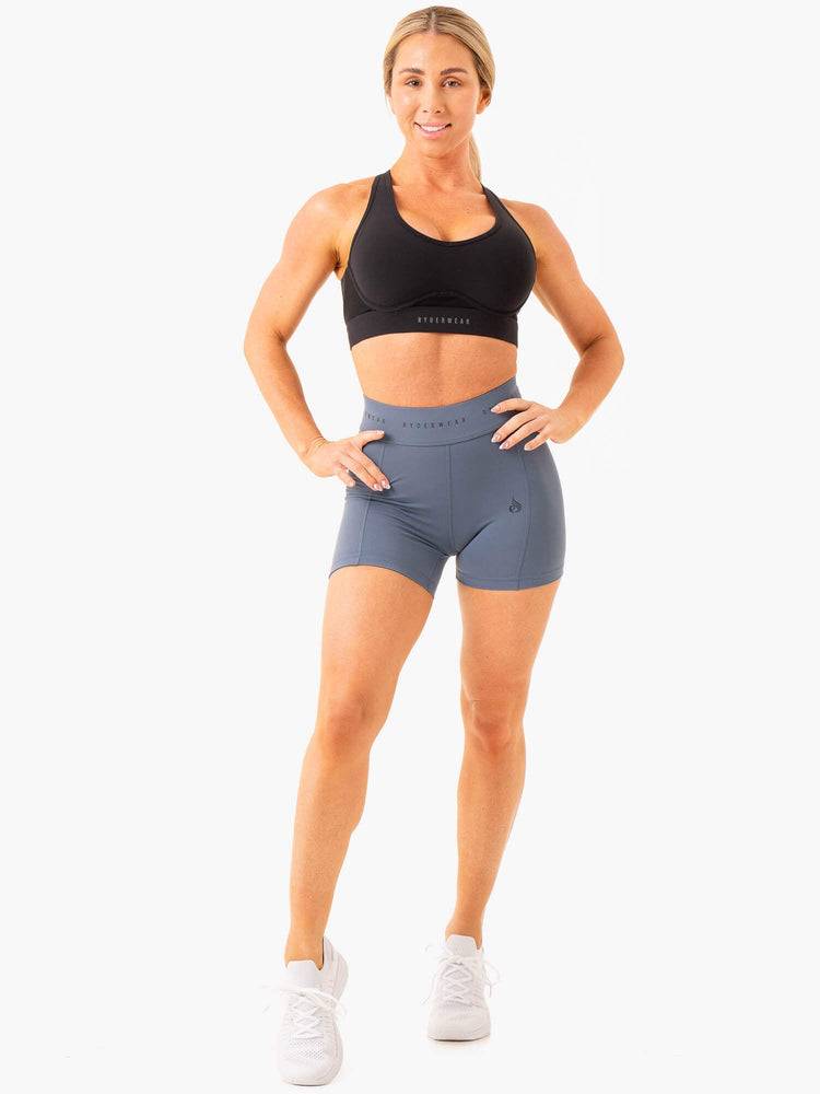 Ryderwear Women Shorts Advance Compression Women's Shorts Steel Blue | CA2044LH