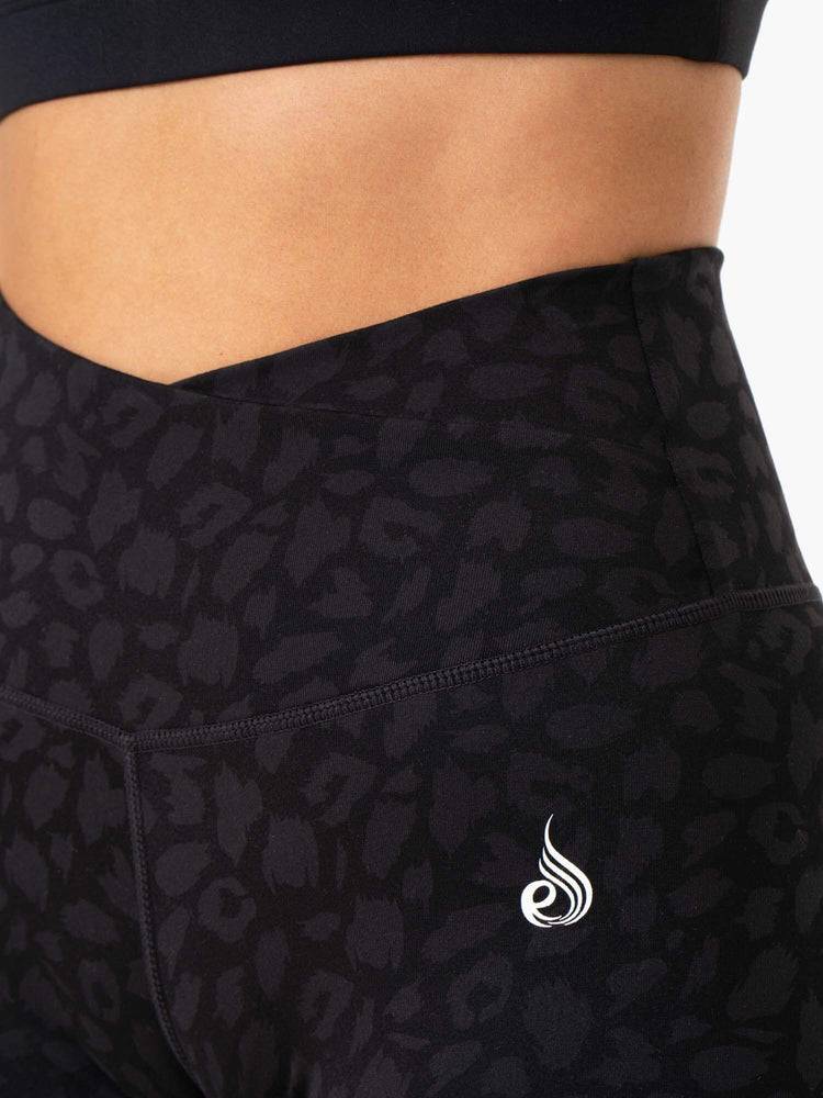 Ryderwear Women Shorts Amazon High Waisted Women's Shorts Black Leopard | CA2178VD