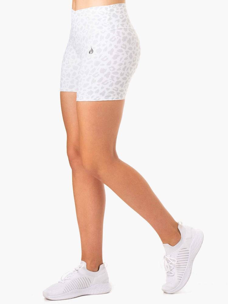 Ryderwear Women Shorts Amazon High Waisted Women's Shorts Snow Leopard | CA2209WY