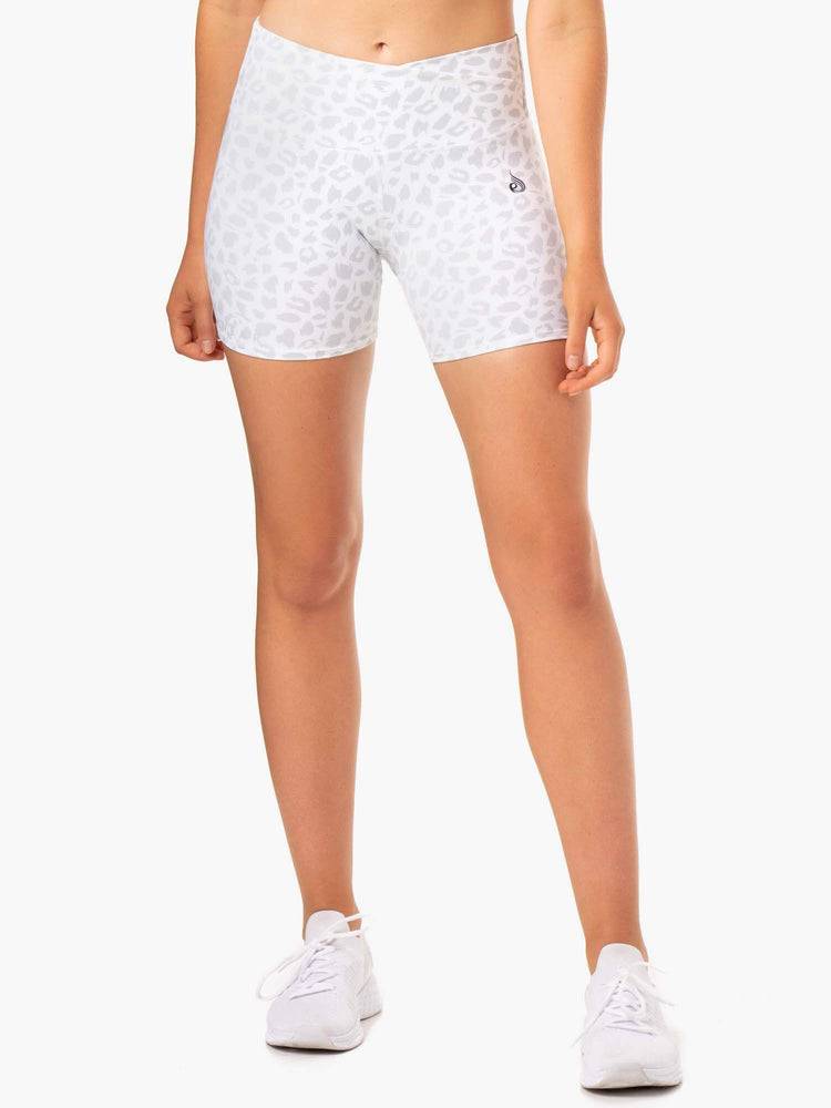 Ryderwear Women Shorts Amazon High Waisted Women\'s Shorts Snow Leopard | CA2209WY