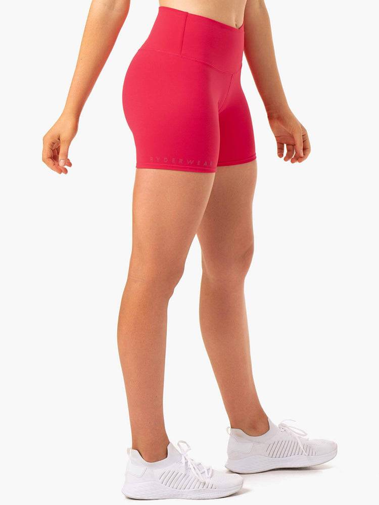 Ryderwear Women Shorts Amazon High Waisted Women's Shorts Strawberry Red | CA2210EX