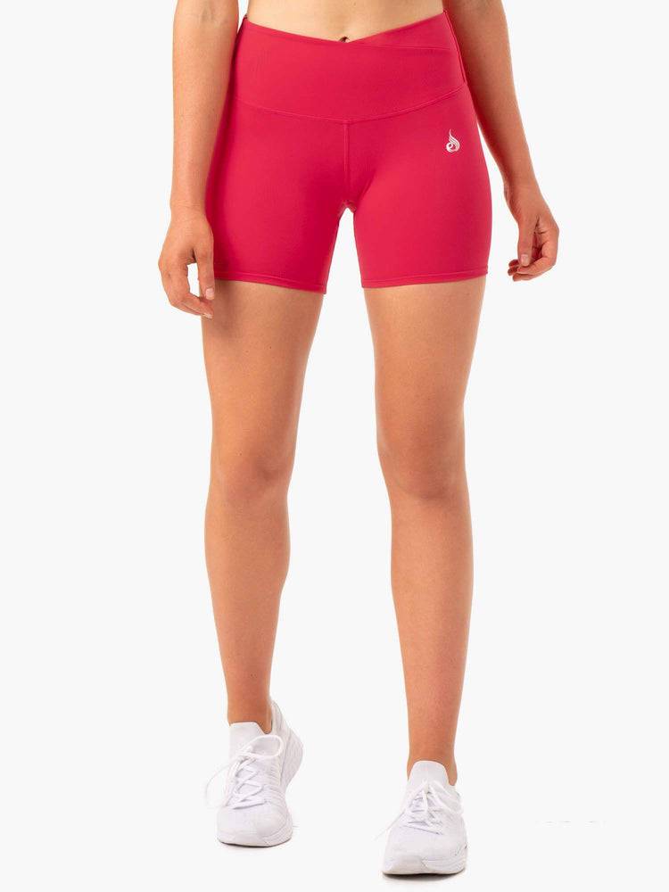 Ryderwear Women Shorts Amazon High Waisted Women's Shorts Strawberry Red | CA2210EX