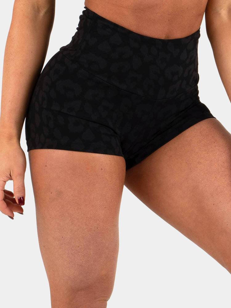 Ryderwear Women Shorts Animal Scrunch Bum Women's Shorts Leopard Black | CA2122LH