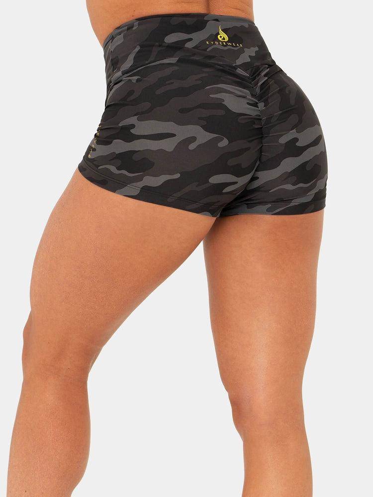 Ryderwear Women Shorts BFCAMO Scrunch Bum Women\'s Shorts Camo | CA2220DN