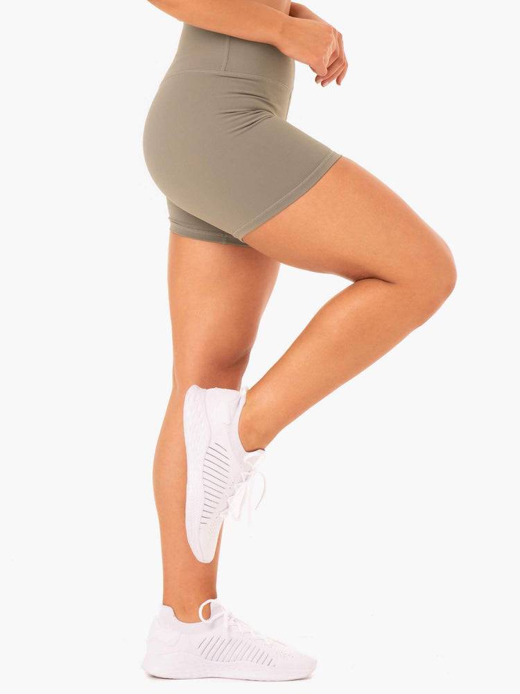 Ryderwear Women Shorts Base High Waisted Women's Shorts Khaki | CA1976EX