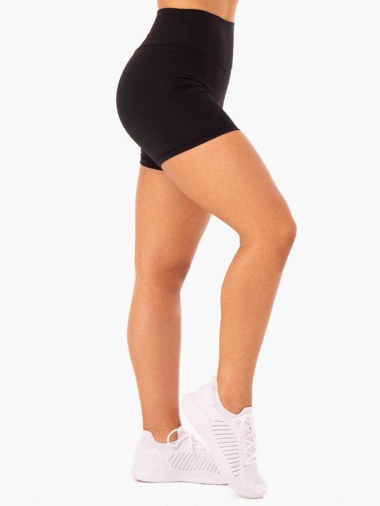 Ryderwear Women Shorts Base High Waisted Women's Shorts Black | CA2107RW