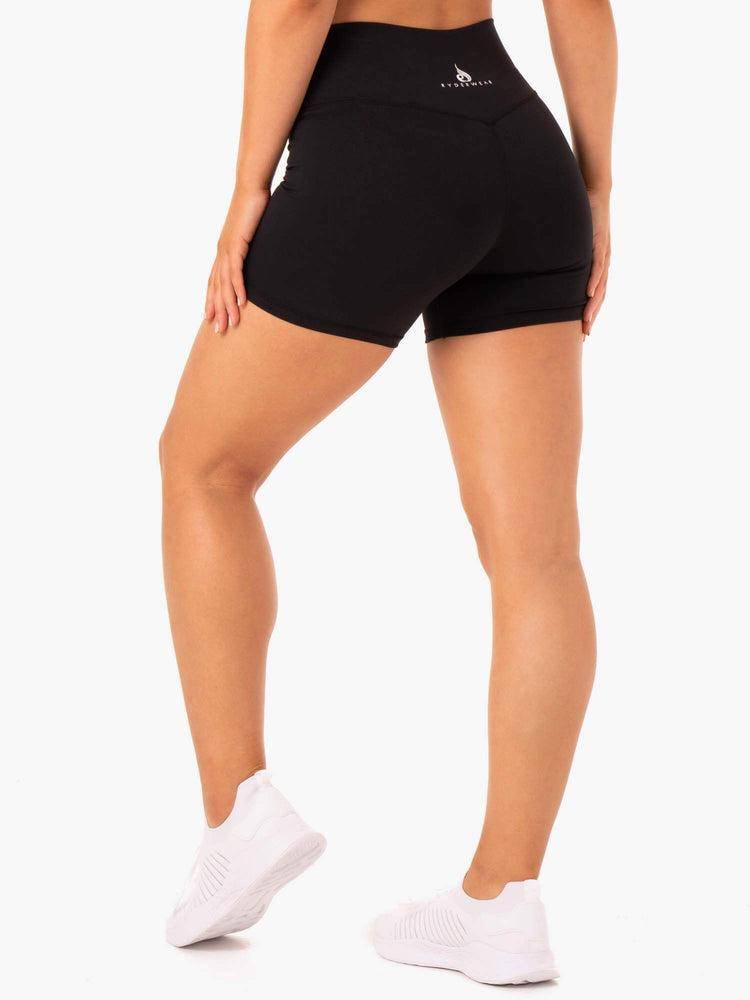 Ryderwear Women Shorts Base High Waisted Women's Shorts Black | CA2107RW