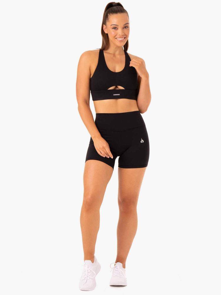 Ryderwear Women Shorts Base High Waisted Women's Shorts Black | CA2107RW