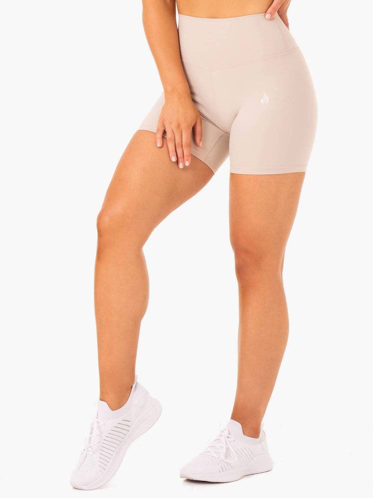 Ryderwear Women Shorts Base High Waisted Women's Shorts Mushroom | CA2124XF