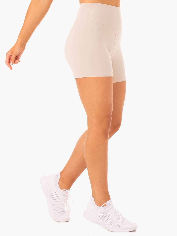 Ryderwear Women Shorts Base High Waisted Women's Shorts Mushroom | CA2124XF