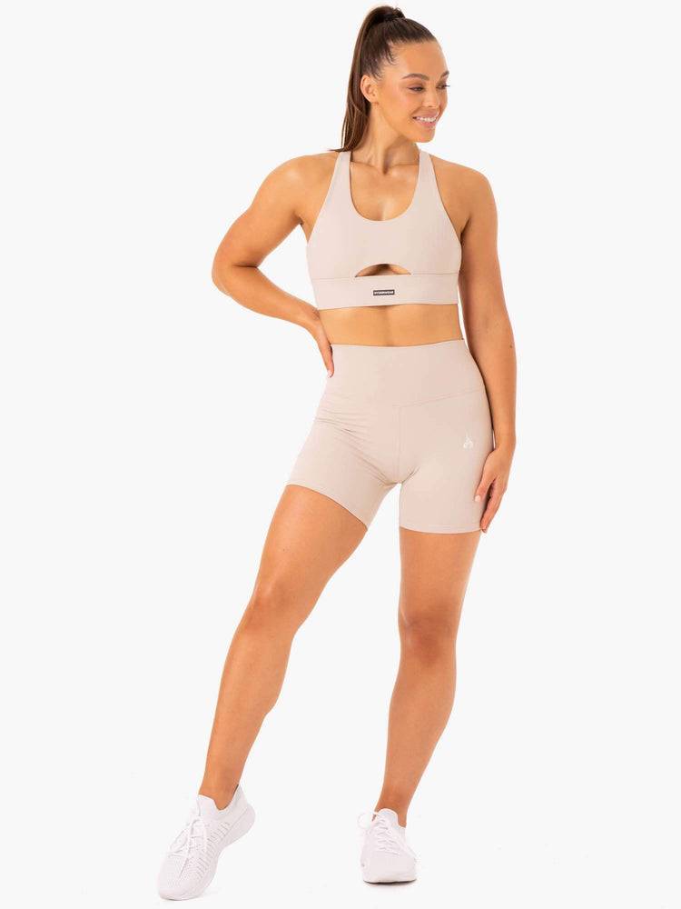 Ryderwear Women Shorts Base High Waisted Women's Shorts Mushroom | CA2124XF