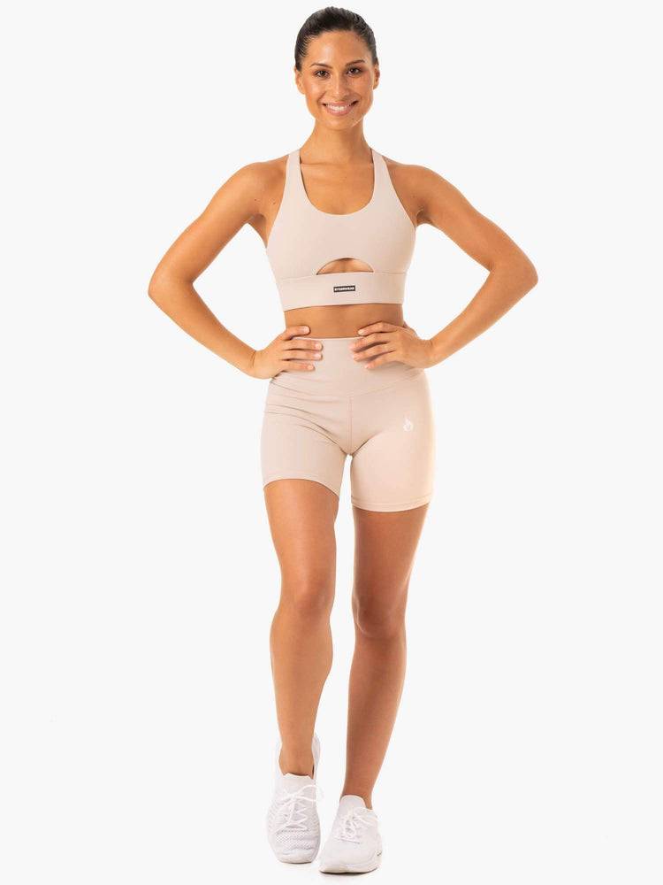 Ryderwear Women Shorts Base High Waisted Women's Shorts Mushroom | CA2124XF