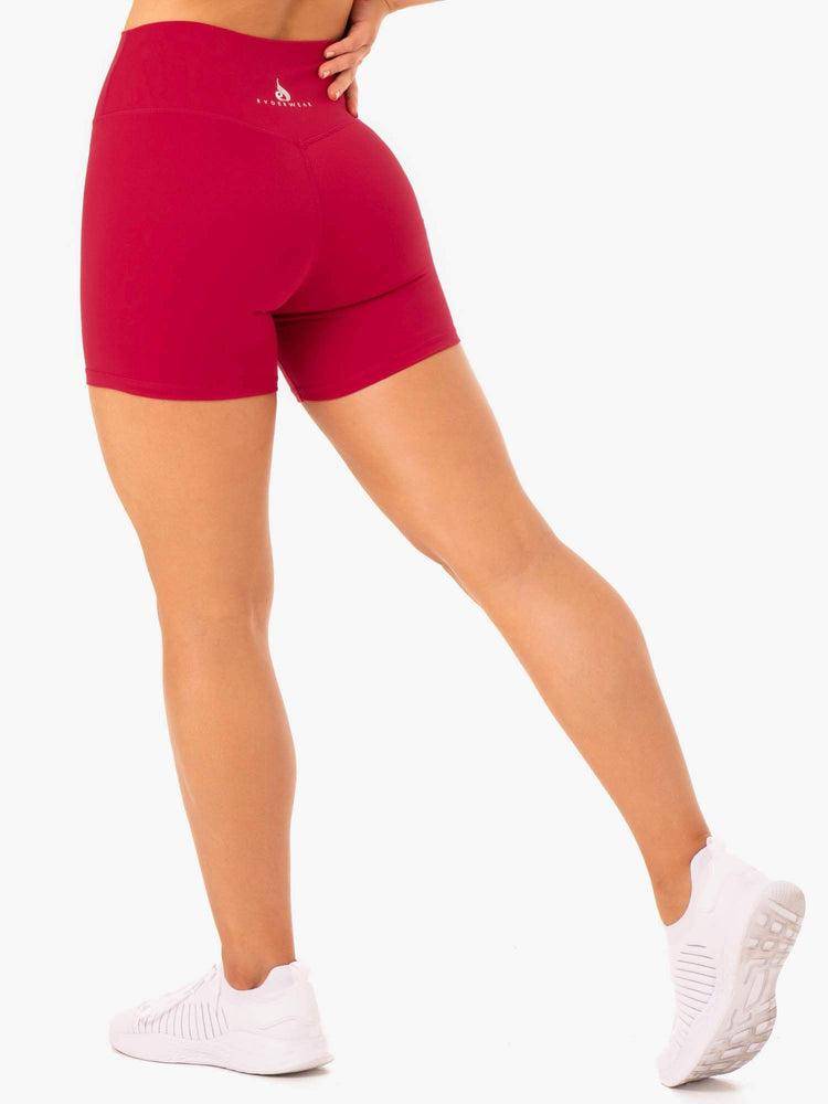 Ryderwear Women Shorts Base High Waisted Women's Shorts Cherry Red | CA2157WY