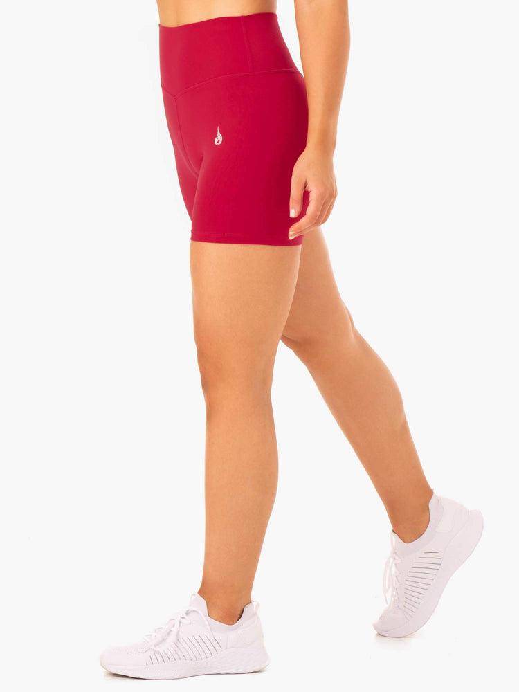 Ryderwear Women Shorts Base High Waisted Women's Shorts Cherry Red | CA2157WY