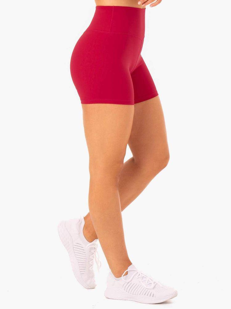 Ryderwear Women Shorts Base High Waisted Women's Shorts Cherry Red | CA2157WY