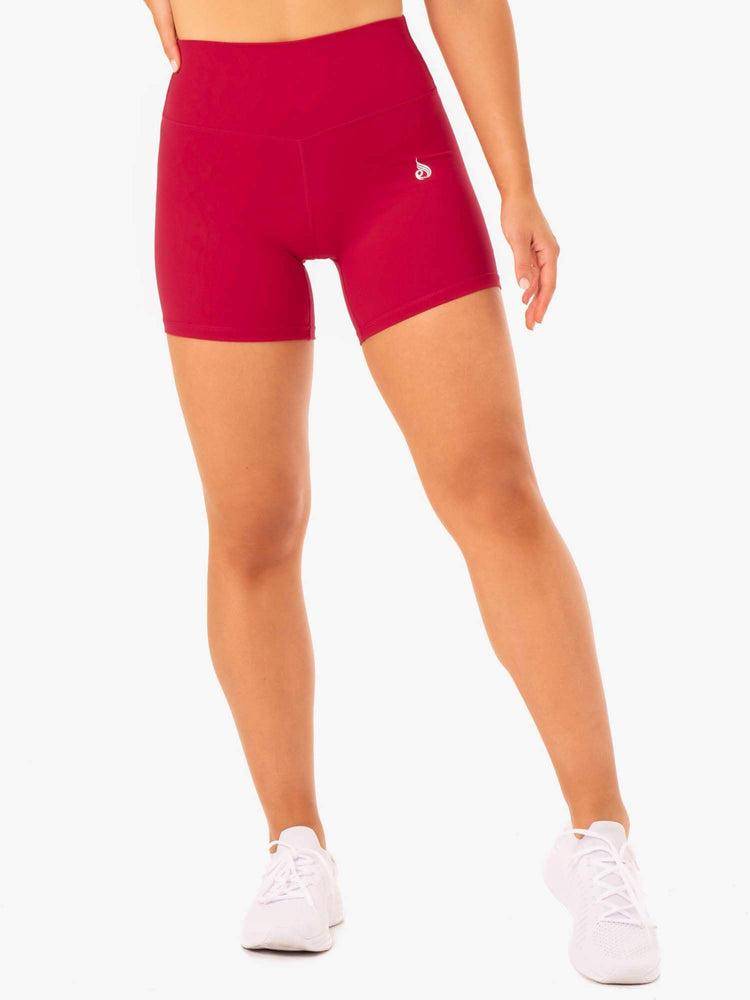 Ryderwear Women Shorts Base High Waisted Women\'s Shorts Cherry Red | CA2157WY