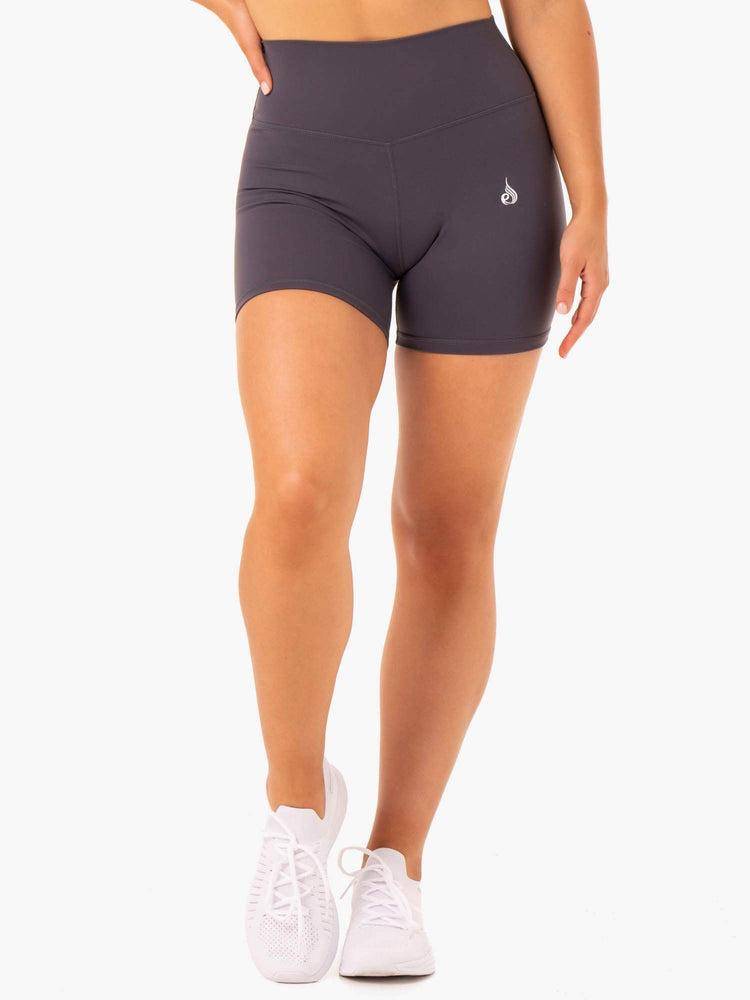 Ryderwear Women Shorts Base High Waisted Women's Shorts Charcoal | CA2158EX