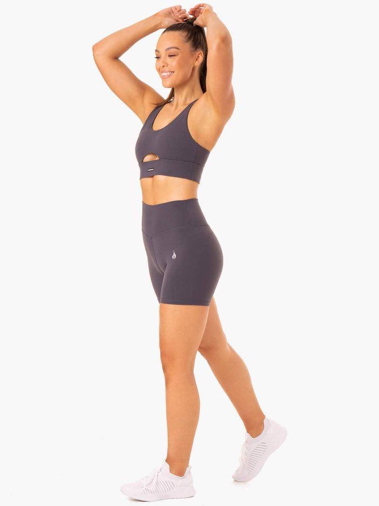 Ryderwear Women Shorts Base High Waisted Women's Shorts Charcoal | CA2158EX