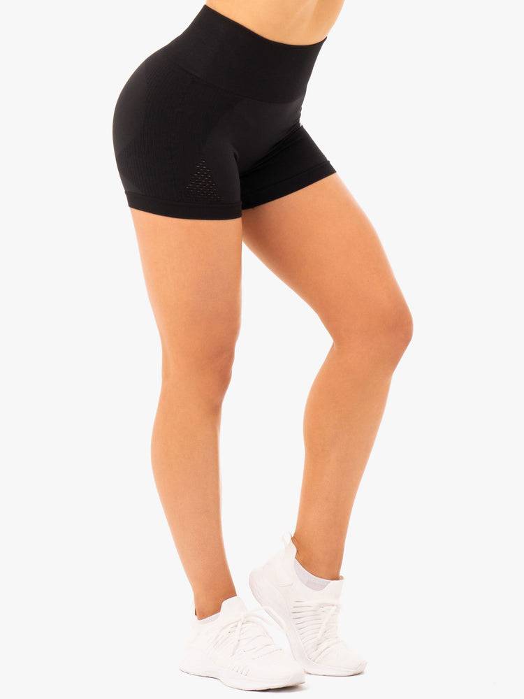 Ryderwear Women Shorts Electra Seamless Women's Shorts Black | CA2184EX