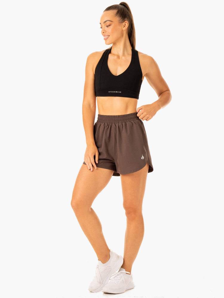 Ryderwear Women Shorts Element Training Women's Shorts Chocolate | CA2053WY