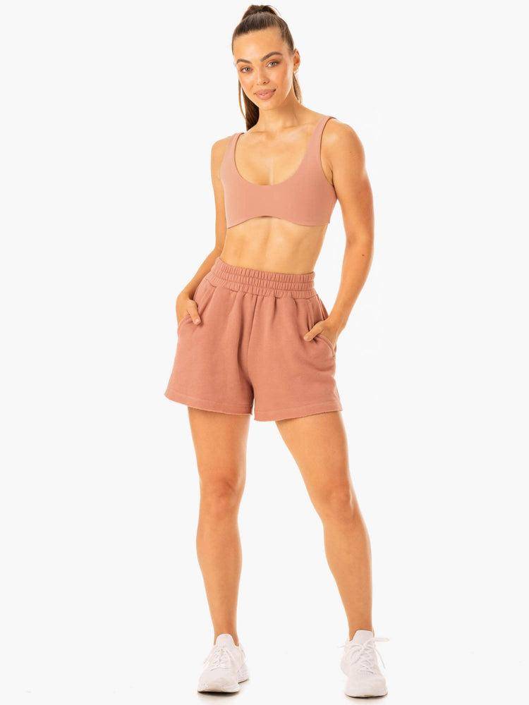 Ryderwear Women Shorts Elevate Track Women's Shorts Rosewood Pink | CA2032UT