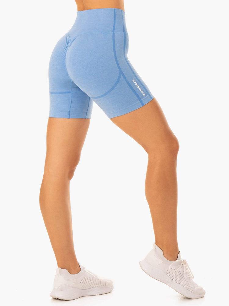 Ryderwear Women Shorts Enhance Scrunch Bum Seamless Women's Shorts Blue | CA2193SO