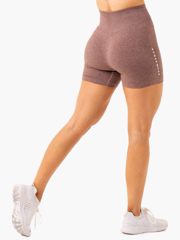 Ryderwear Women Shorts Essential Seamless Women's Shorts Chocolate Marl | CA2094JJ