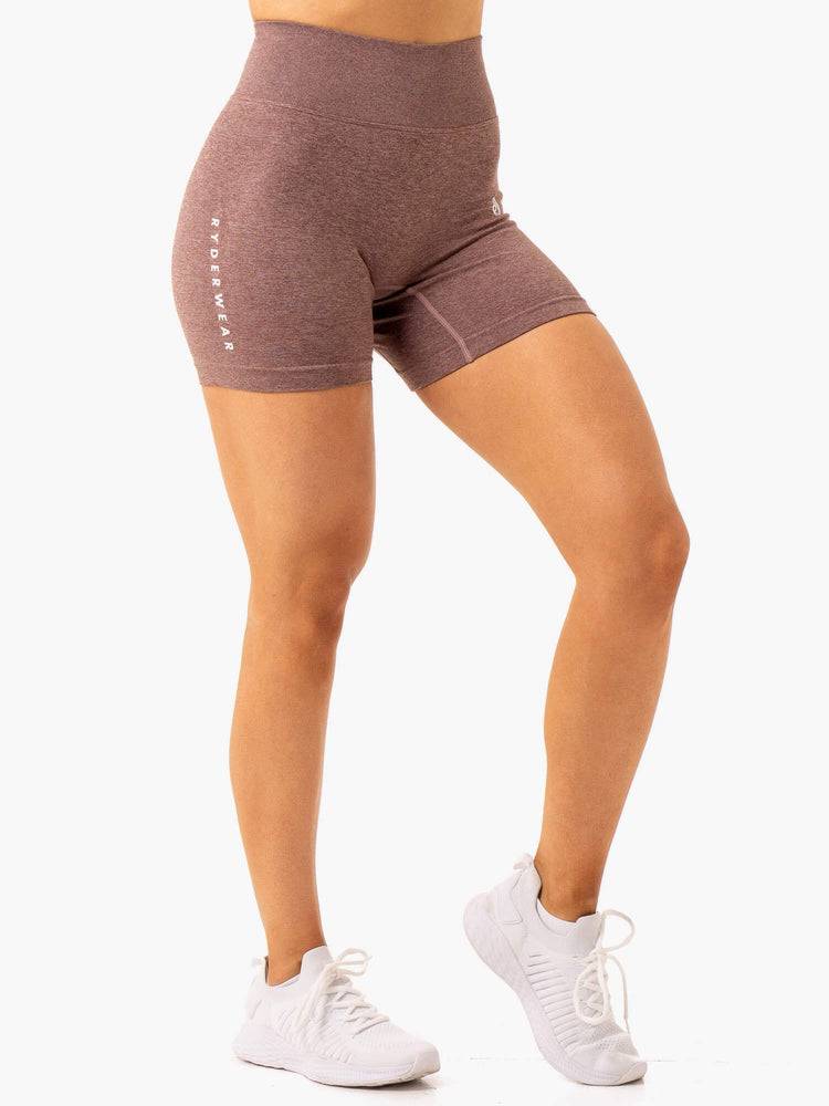 Ryderwear Women Shorts Essential Seamless Women's Shorts Chocolate Marl | CA2094JJ