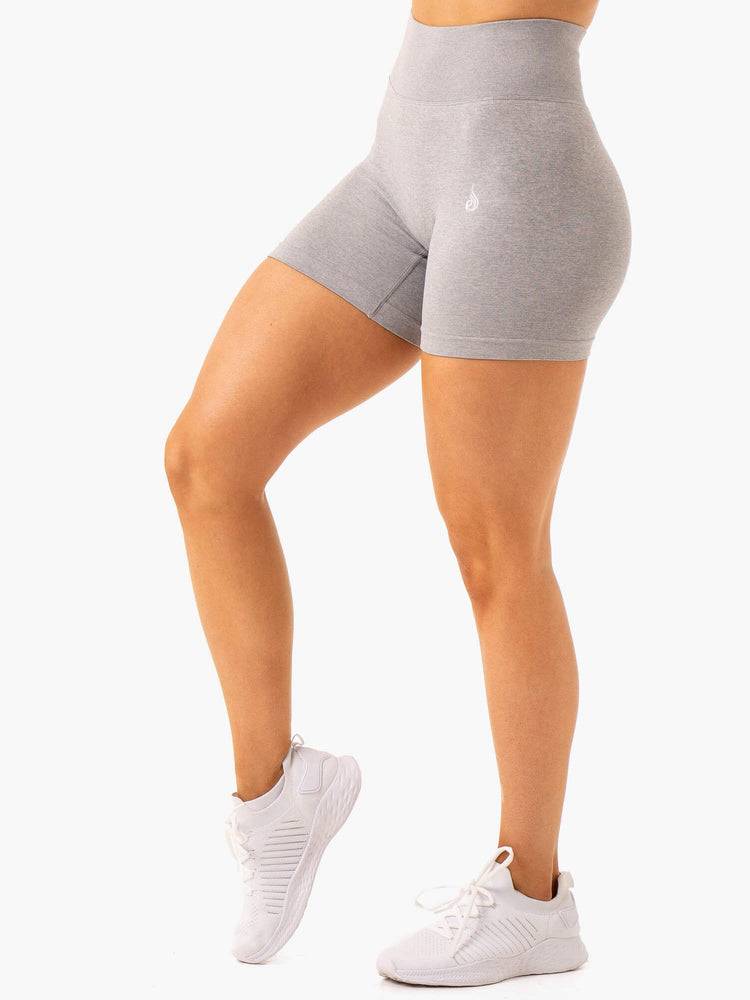 Ryderwear Women Shorts Essential Seamless Women's Shorts Light Grey Marl | CA2096LH