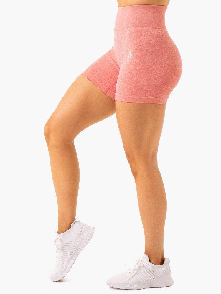 Ryderwear Women Shorts Essential Seamless Women's Shorts Pink Marl | CA2098XF