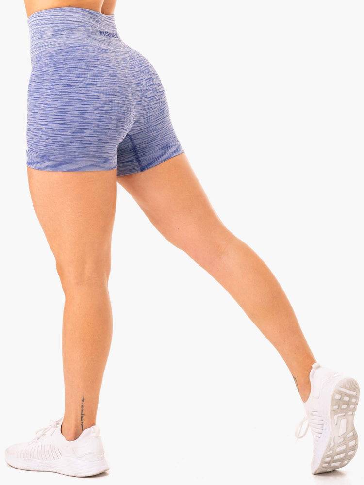 Ryderwear Women Shorts Evolve Seamless High Waisted Women's Shorts Blue | CA2103MA