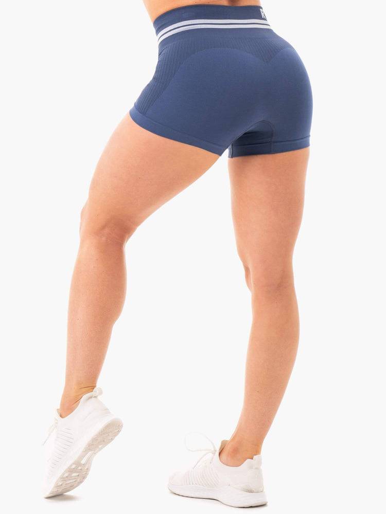 Ryderwear Women Shorts Freestyle Seamless High Waisted Women's Shorts Steel Blue | CA1943CE