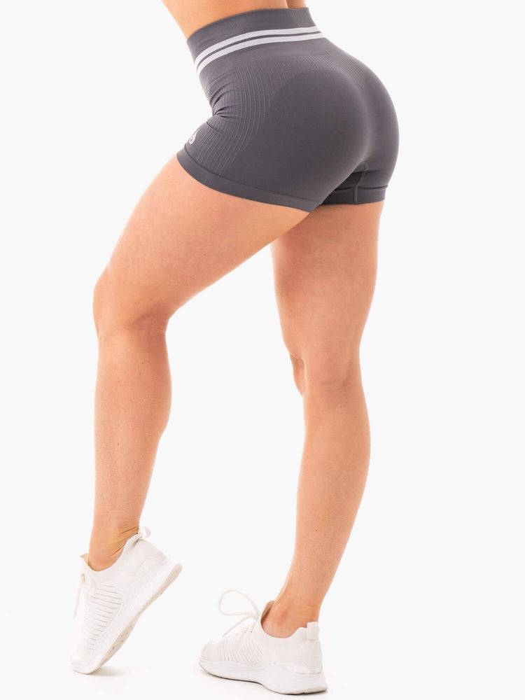 Ryderwear Women Shorts Freestyle Seamless High Waisted Women's Shorts Charcoal | CA1949WY