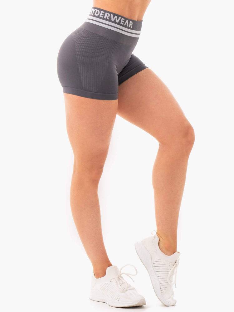 Ryderwear Women Shorts Freestyle Seamless High Waisted Women's Shorts Charcoal | CA1949WY