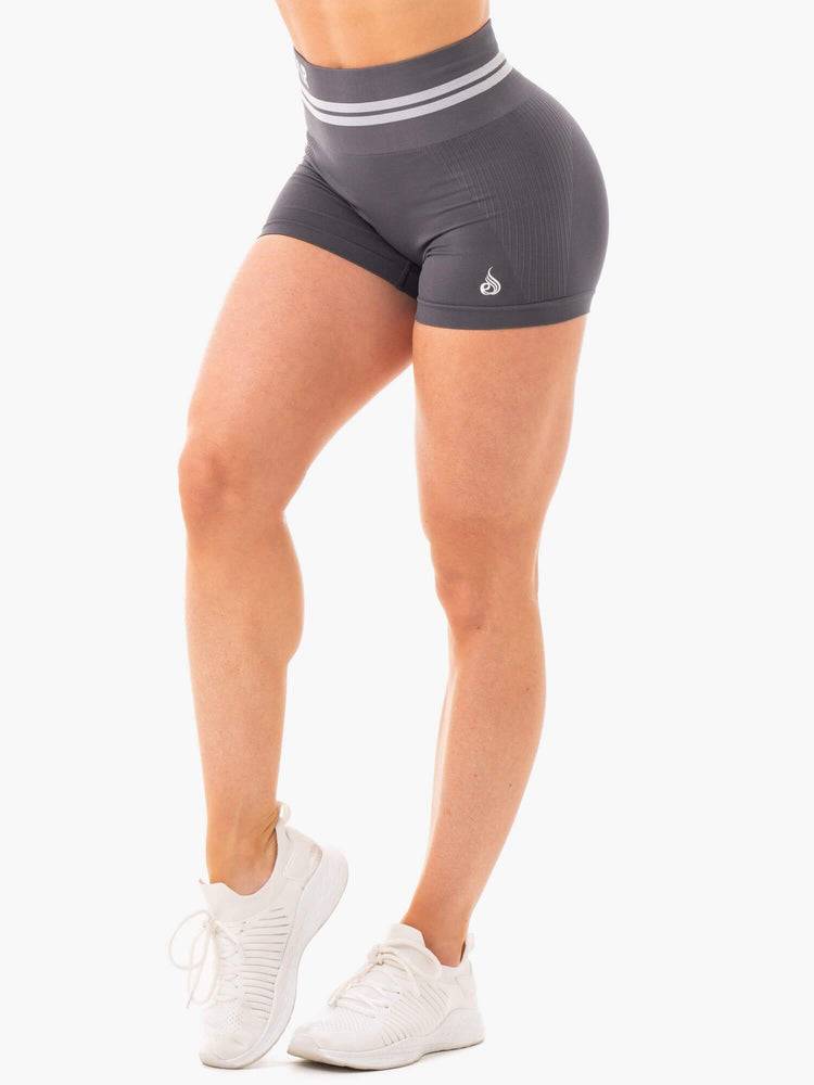 Ryderwear Women Shorts Freestyle Seamless High Waisted Women\'s Shorts Charcoal | CA1949WY