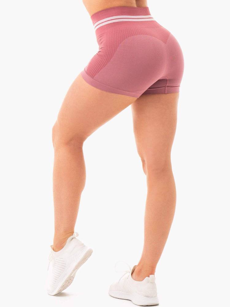 Ryderwear Women Shorts Freestyle Seamless High Waisted Women's Shorts Dusty Pink | CA1962GL