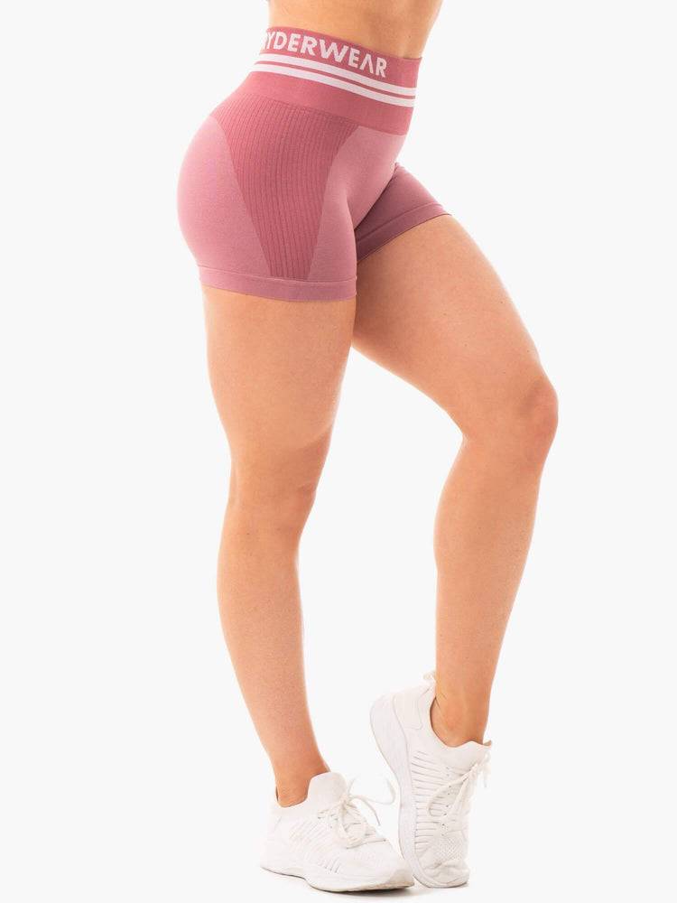 Ryderwear Women Shorts Freestyle Seamless High Waisted Women's Shorts Dusty Pink | CA1962GL