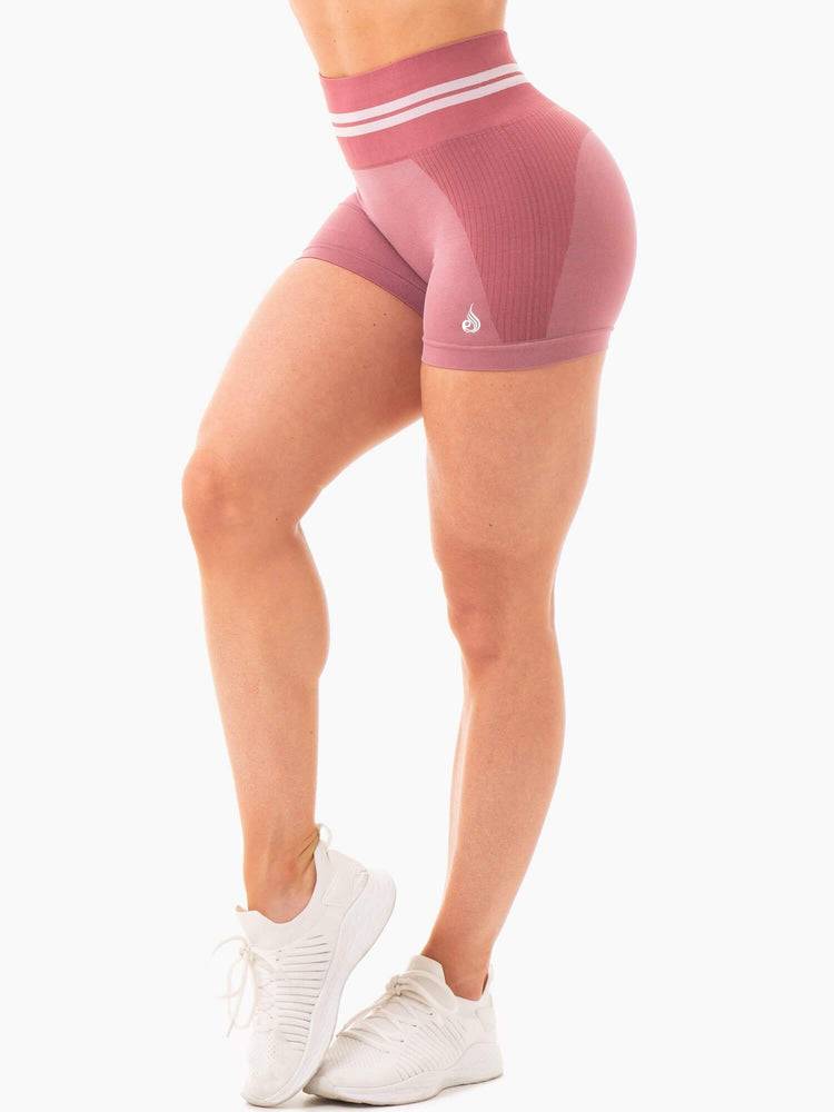 Ryderwear Women Shorts Freestyle Seamless High Waisted Women\'s Shorts Dusty Pink | CA1962GL