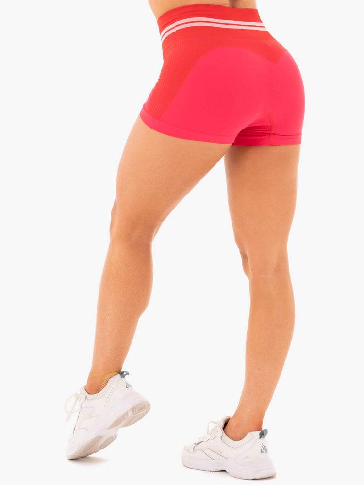 Ryderwear Women Shorts Freestyle Seamless High Waisted Women's Shorts Red | CA2169FM