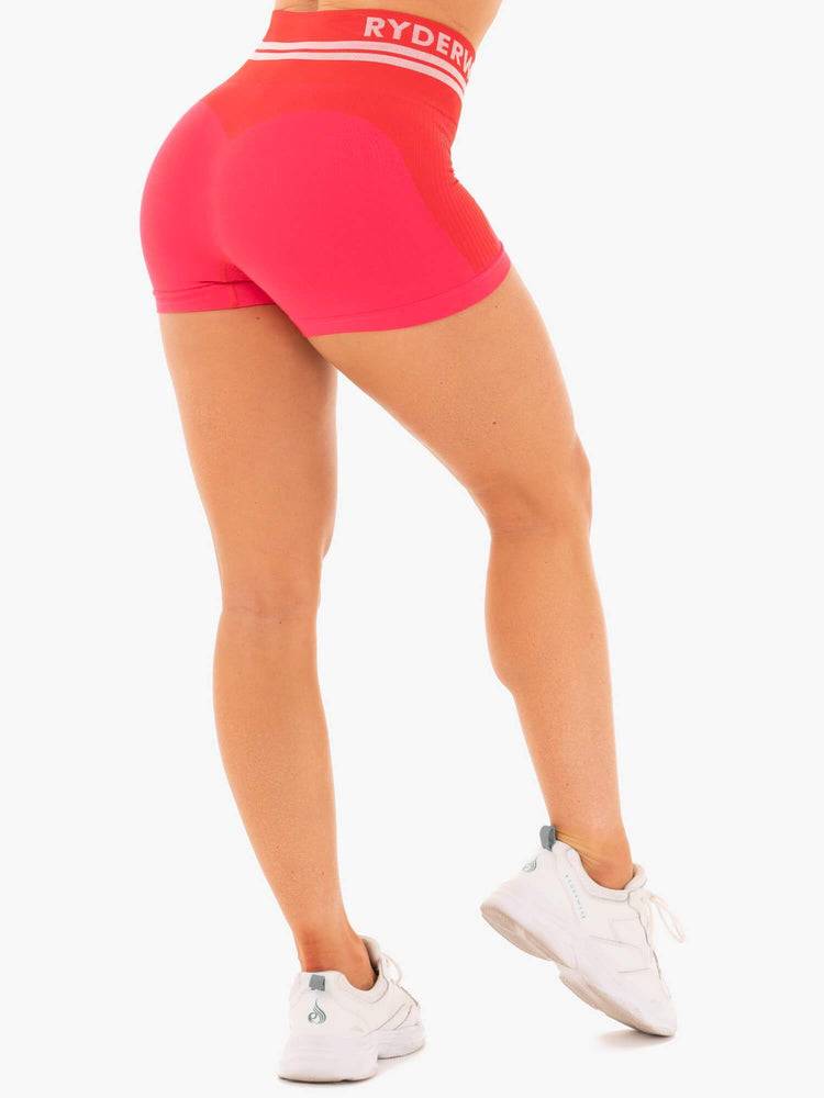 Ryderwear Women Shorts Freestyle Seamless High Waisted Women's Shorts Red | CA2169FM