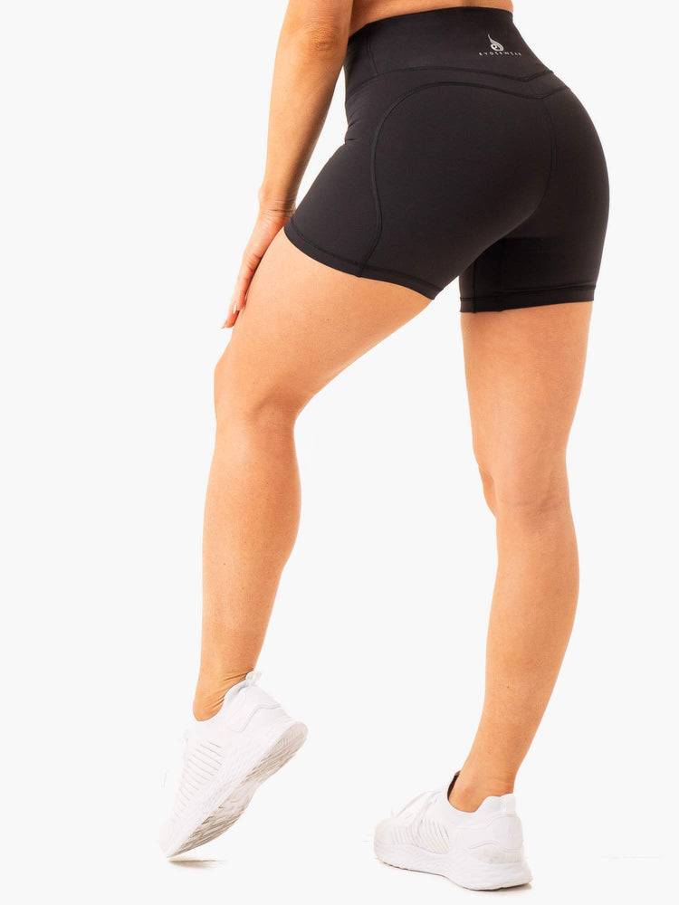 Ryderwear Women Shorts Frequency High Waisted Women's Shorts Black | CA2014GL