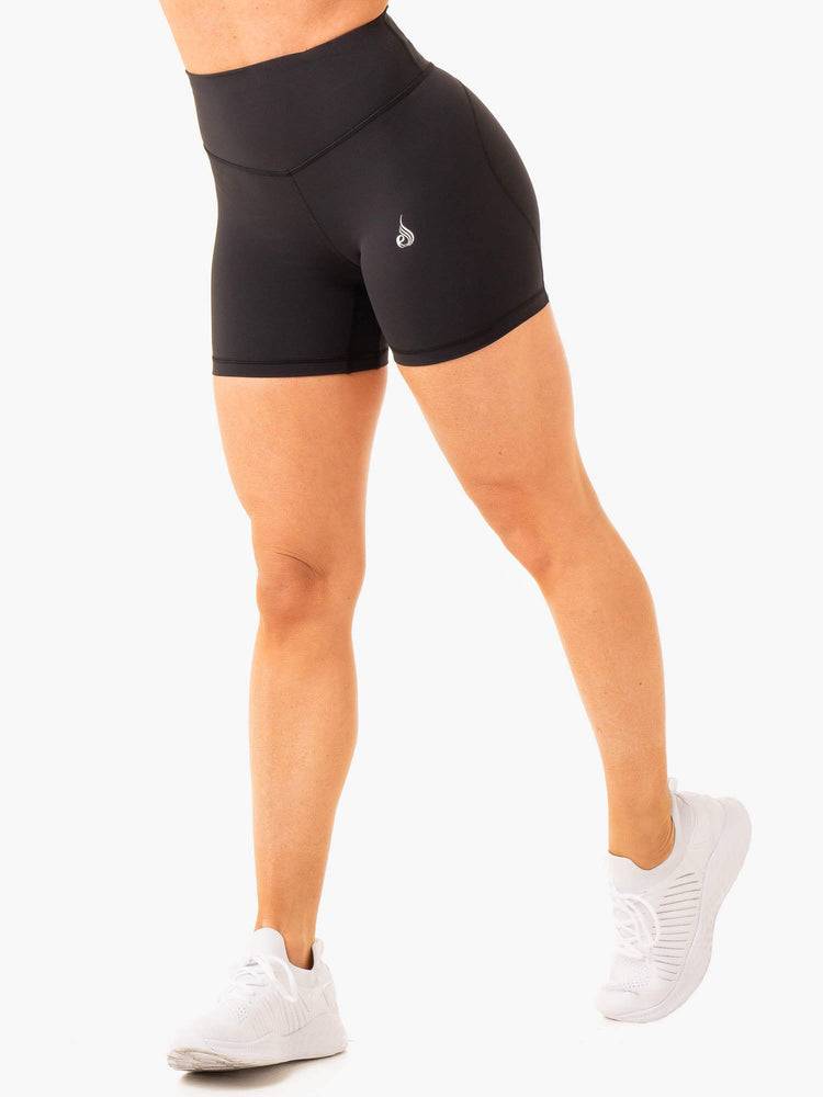 Ryderwear Women Shorts Frequency High Waisted Women's Shorts Black | CA2014GL